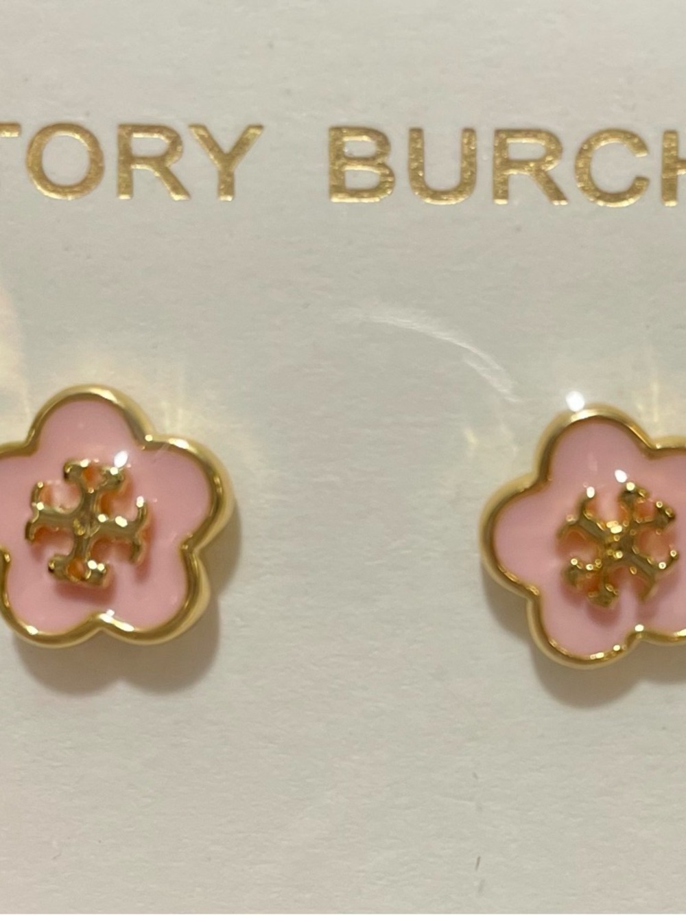 Tory Burch Kira Enamel Flower Stud Earrings, NWOT/NIP - Picture 2 of 9